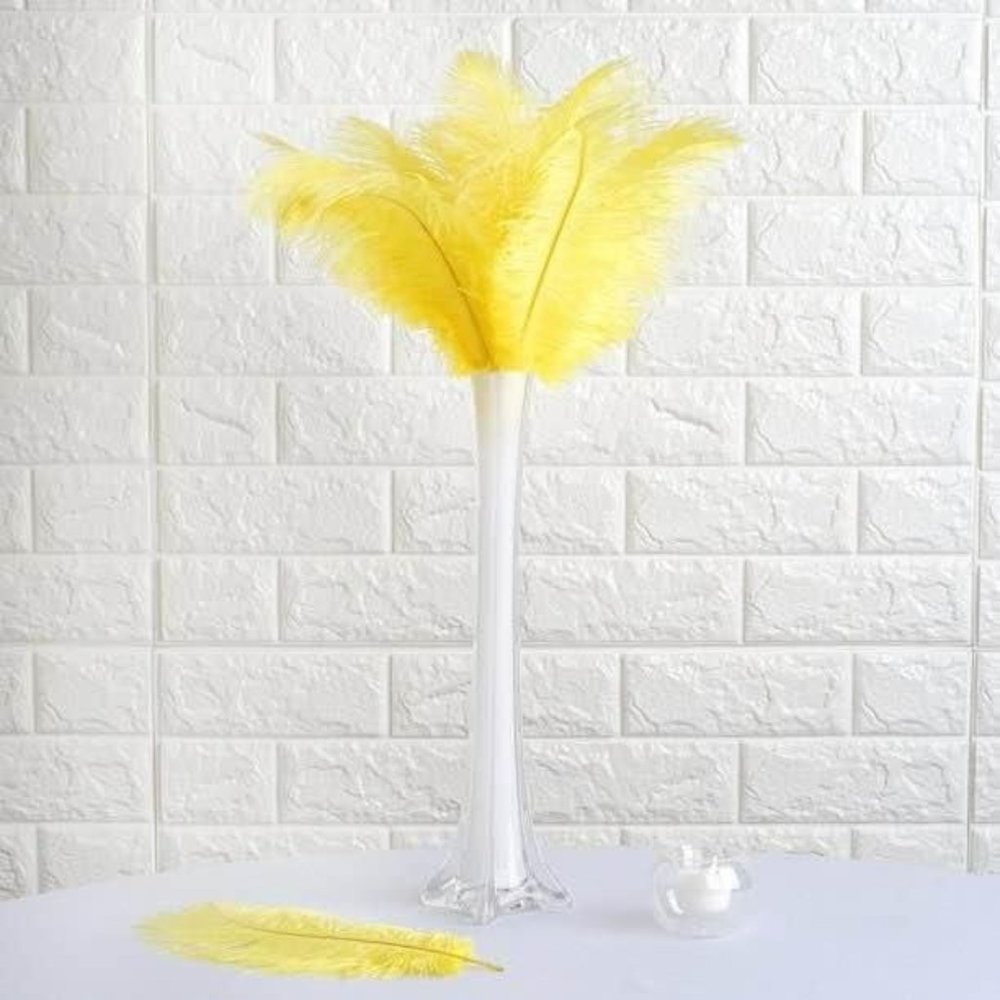 10Yellow Feathers Size 12-14 inches for Wedding Party Centerpiece Decor ~ NEW